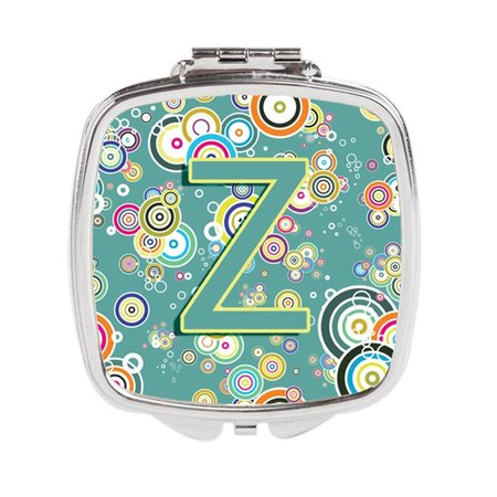 CAROLINES TREASURES Letter Z Circle Circle Teal Initial Alphabet Compact Mirror CJ2015-ZSCM